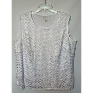 Allison Daley Women's Sleeveless Tank Top White Size 1X NWOT